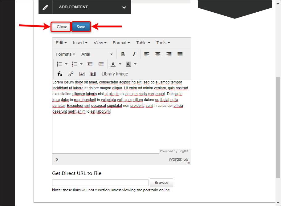 Create An Eportfolio Text Block Ultra Student Elearning